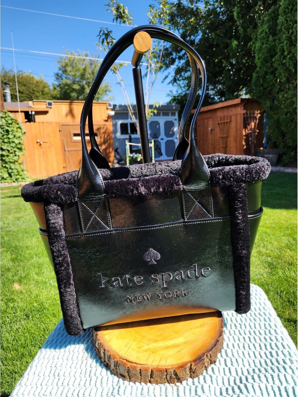 Kate Spade New York Jett Faux sherling large tote